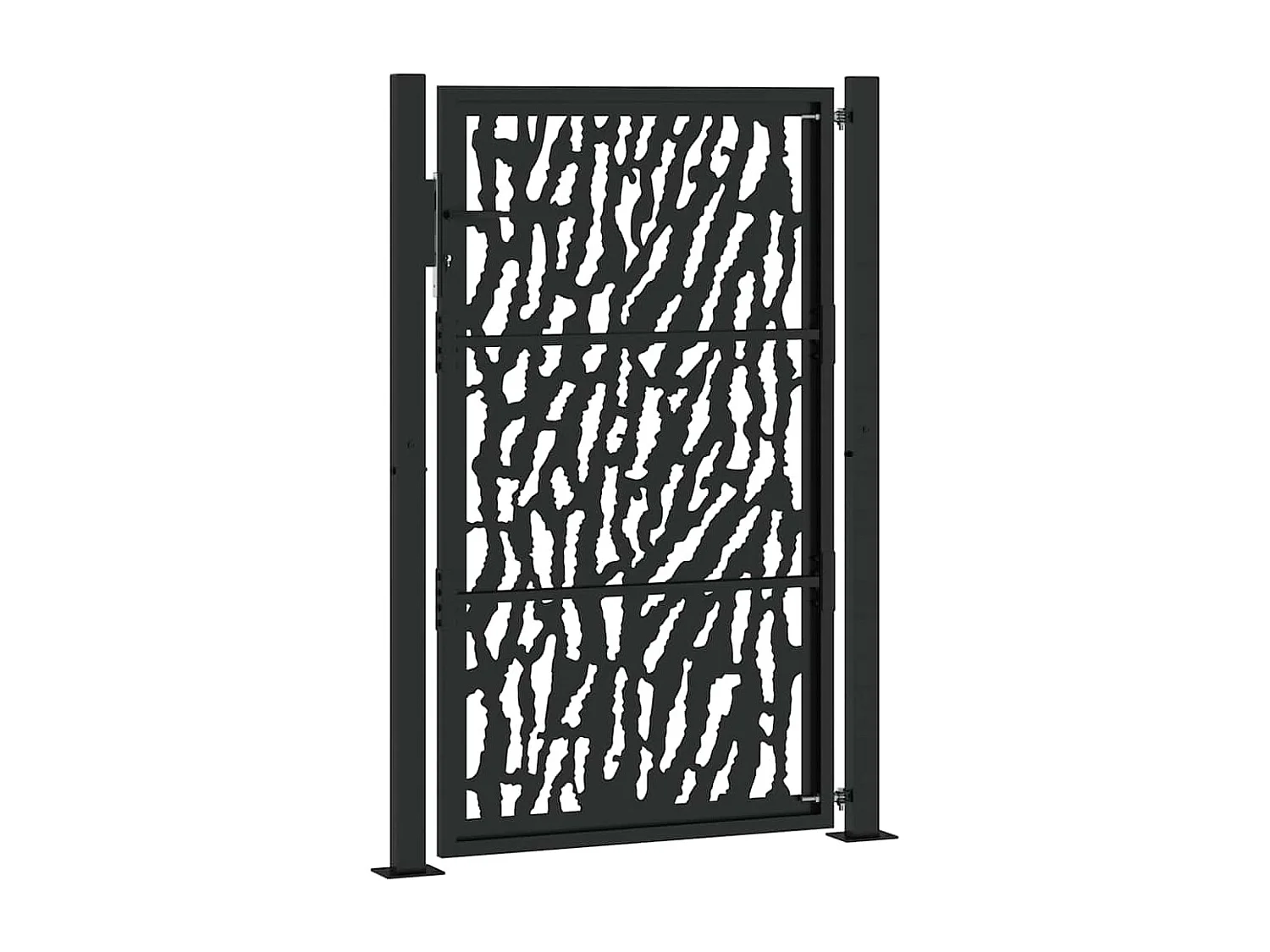 Cancello da giardino nero 105x155 cm in acciaio design linee