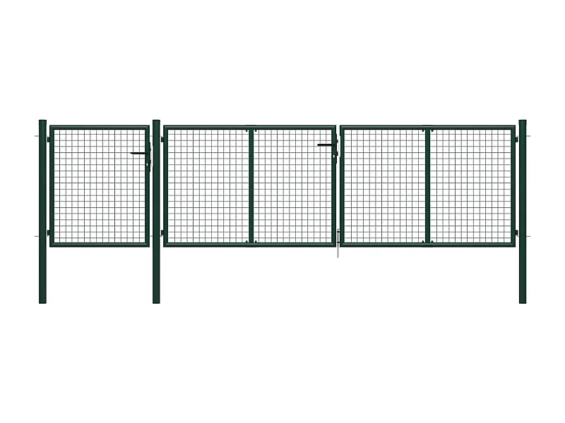 Puerta de jardín de acero 400 x 100 cm Verde