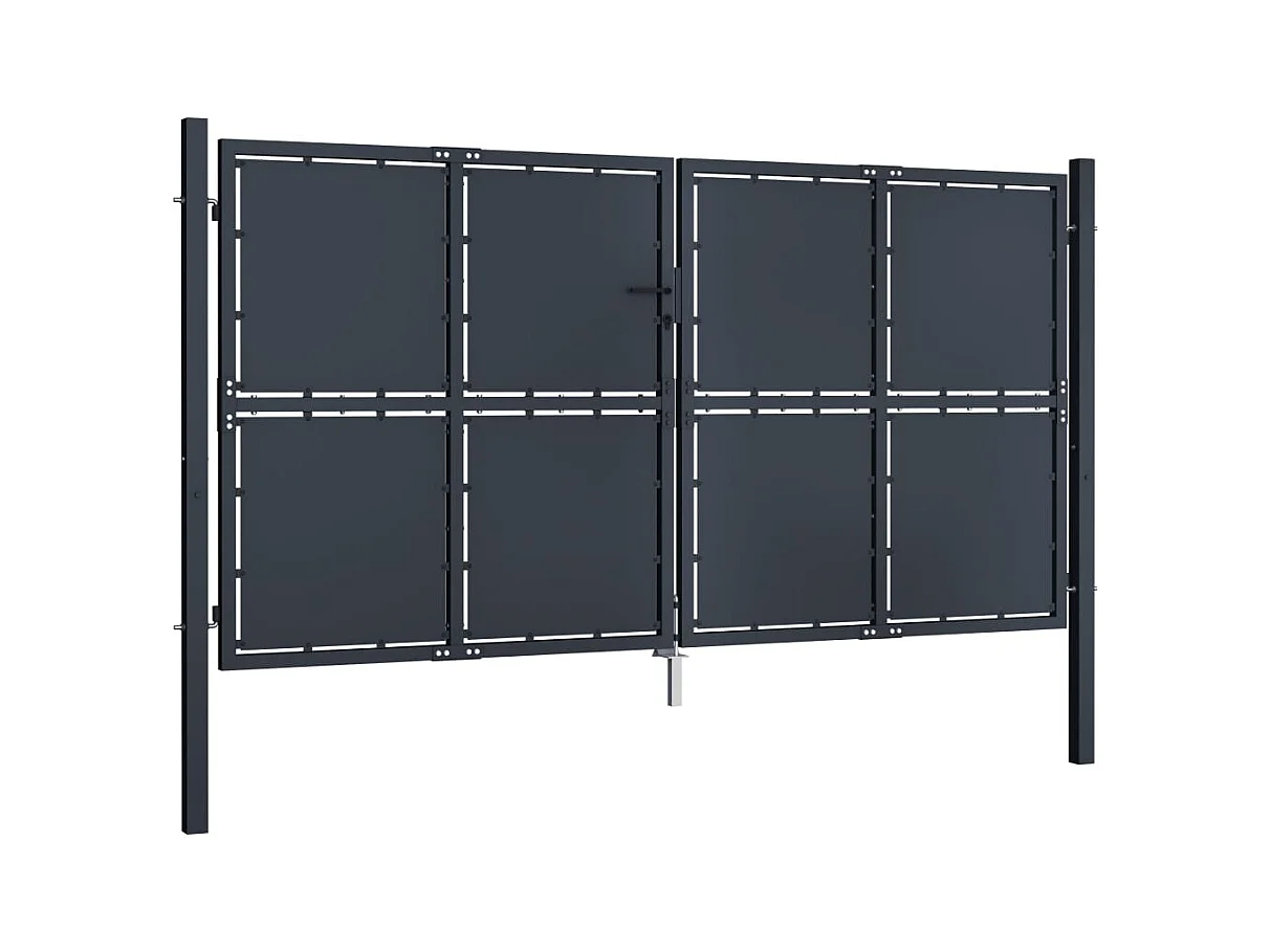 Portail de jardin Acier 300 x 125 cm Anthracite