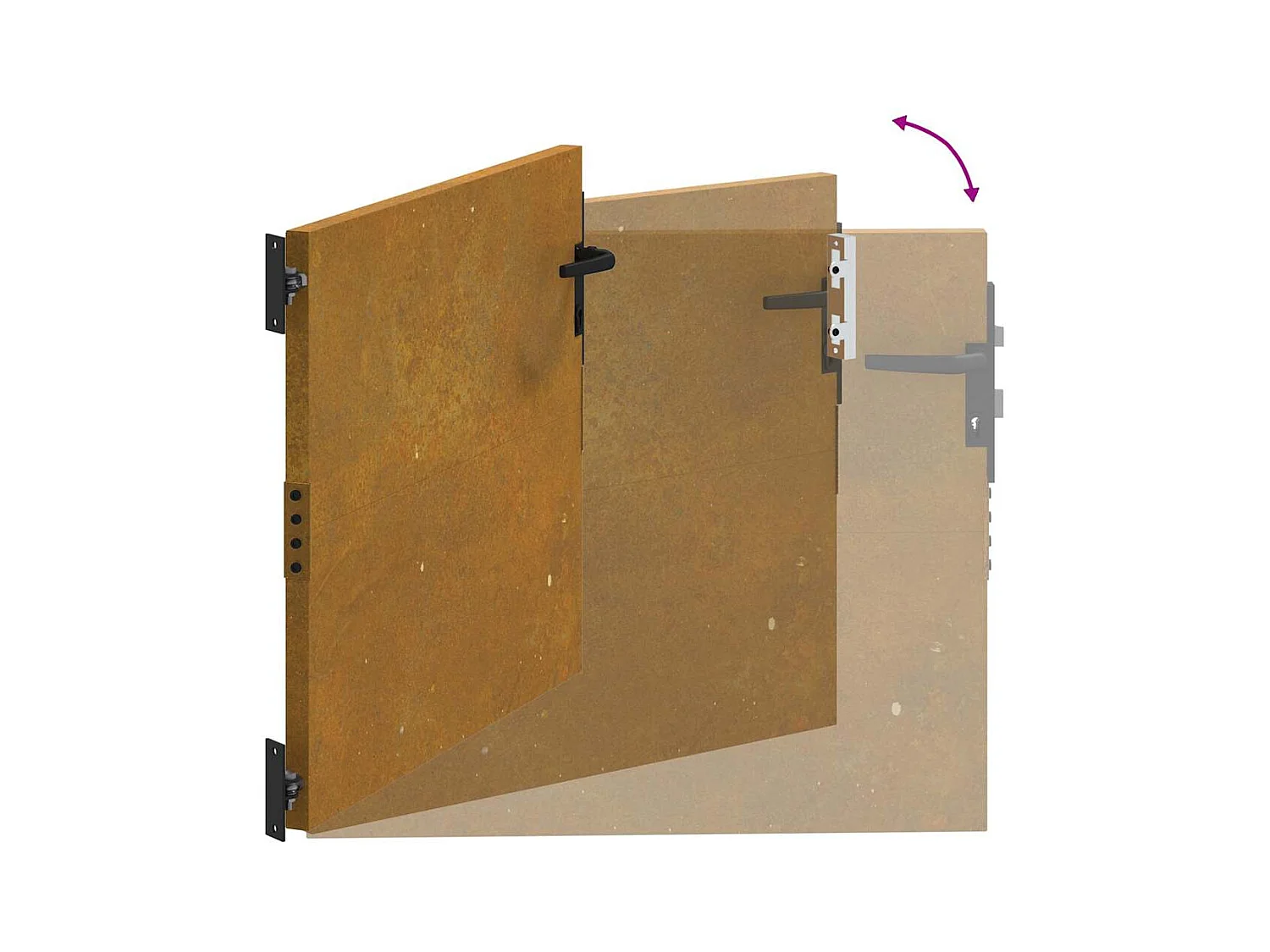 Tuinpoort 85x100 cm cortenstaal