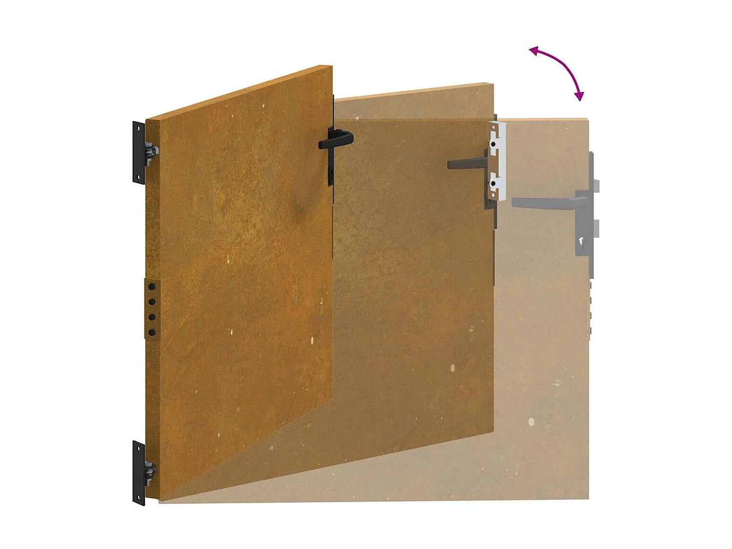 Cancello da giardino 85x100 cm in acciaio corten