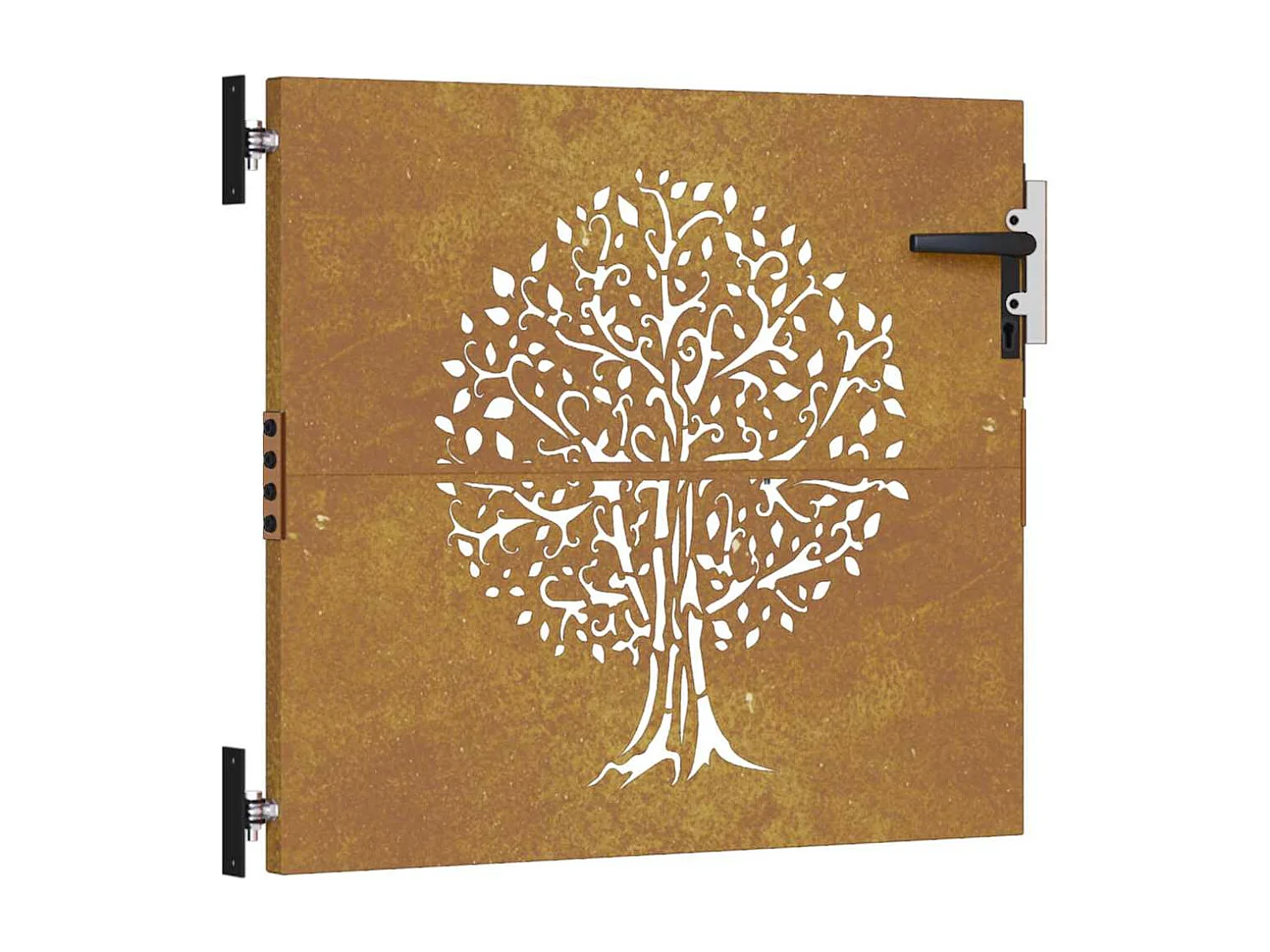 Cancello da giardino 85x100 cm in acciaio corten design albero