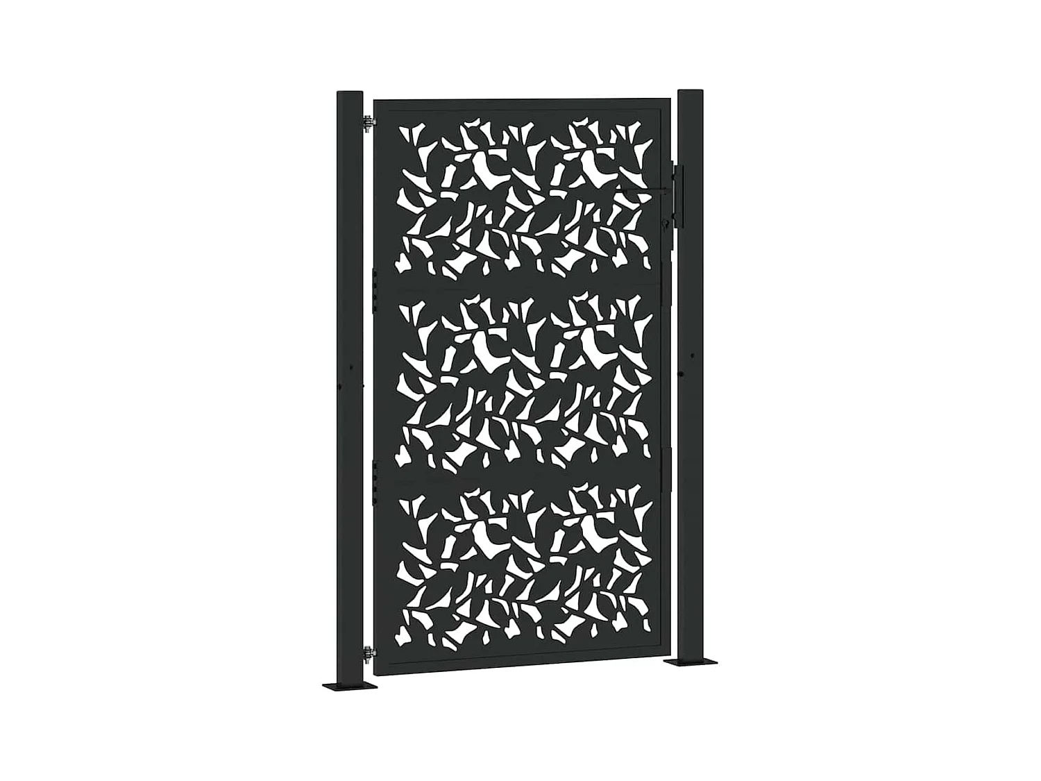 Puerta de jardín negra 105x155 cm diseño de hoja de acero