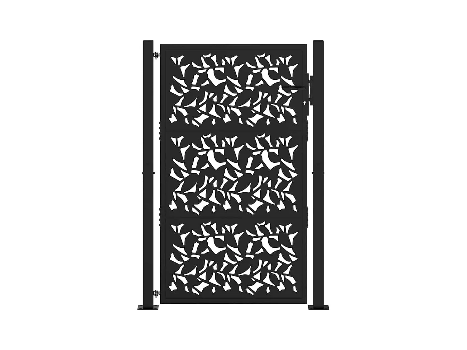 Puerta de jardín negra 105x155 cm diseño de hoja de acero