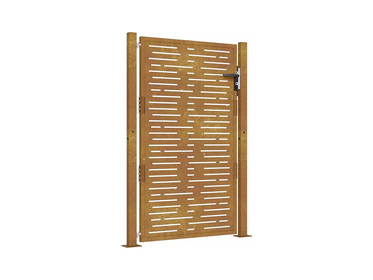 Puerta de jardín 105x130 cm acero corten diseño cuadrado