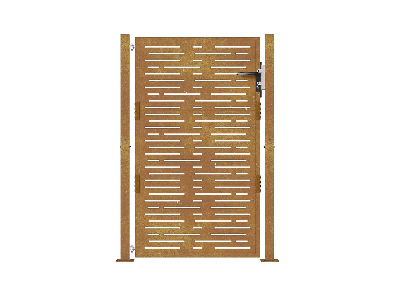 Puerta de jardín 105x130 cm acero corten diseño cuadrado