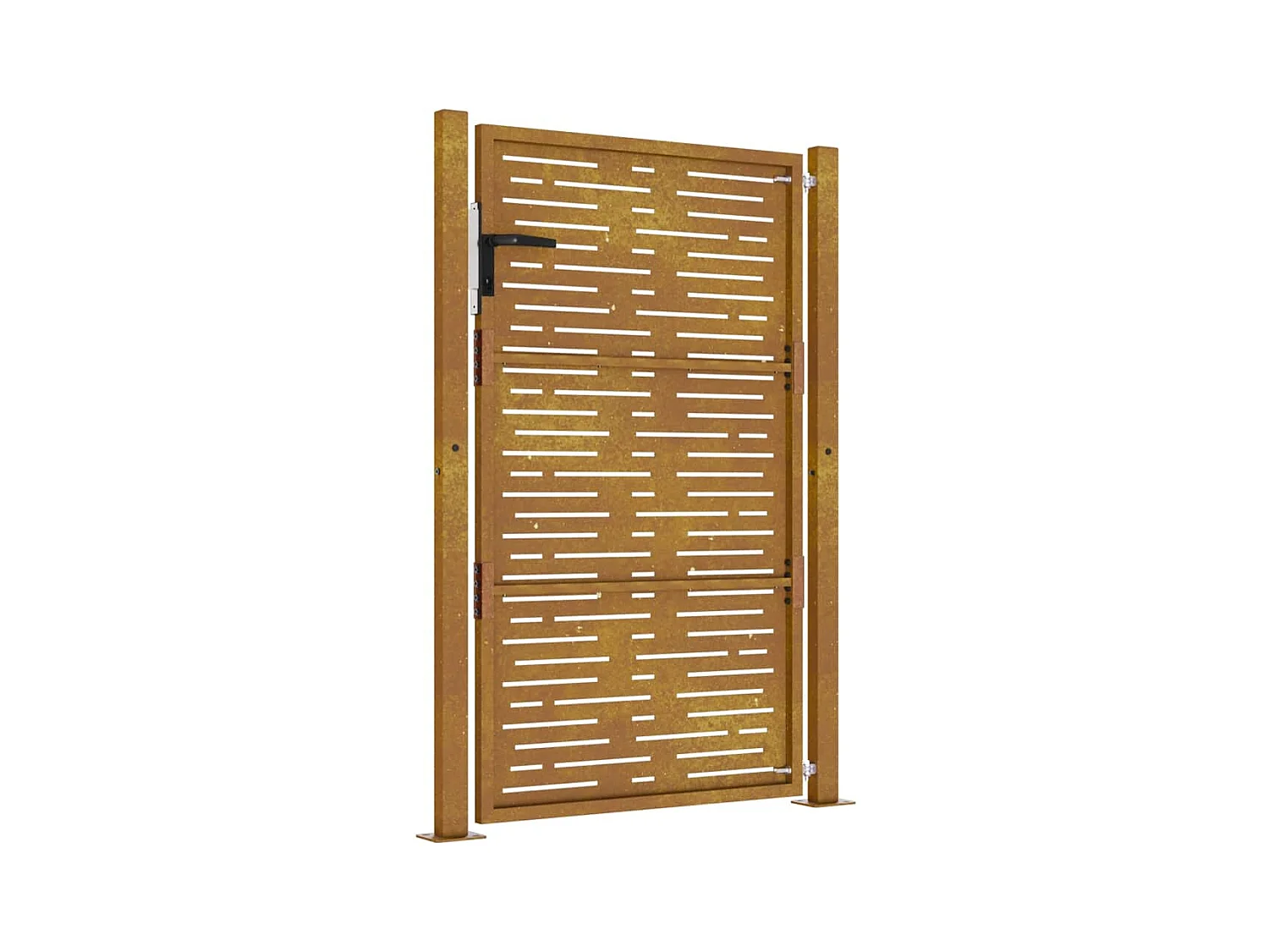 Puerta de jardín 105x130 cm acero corten diseño cuadrado