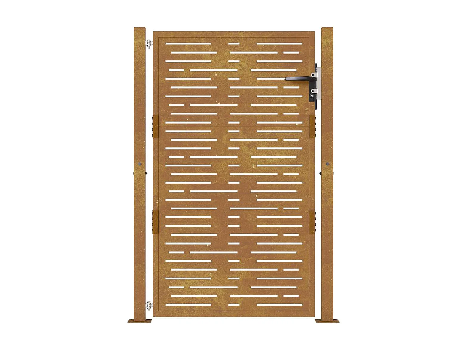 Cancello da giardino 105x130 cm in acciaio corten design quadrato