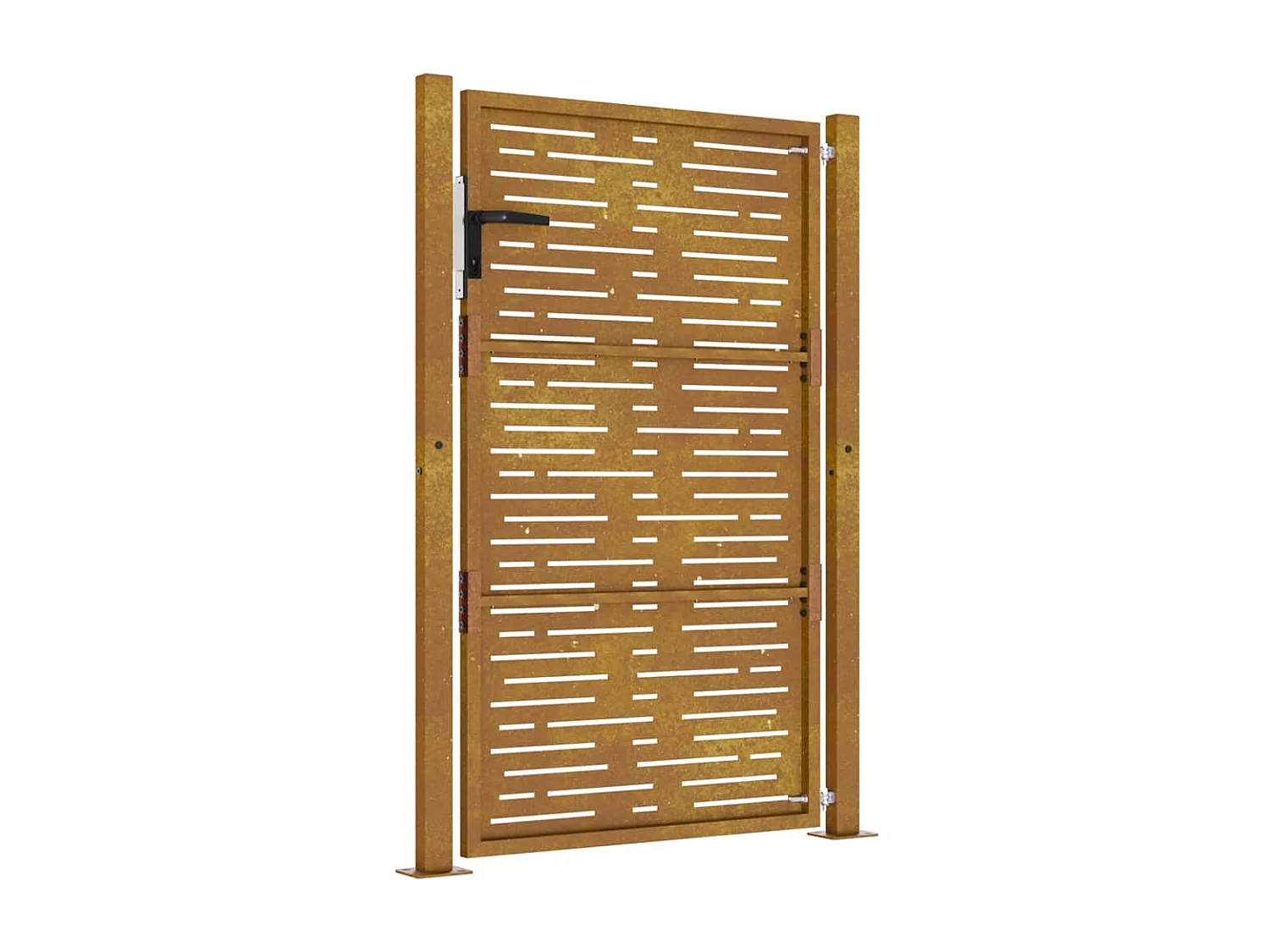 Cancello da giardino 105x130 cm in acciaio corten design quadrato