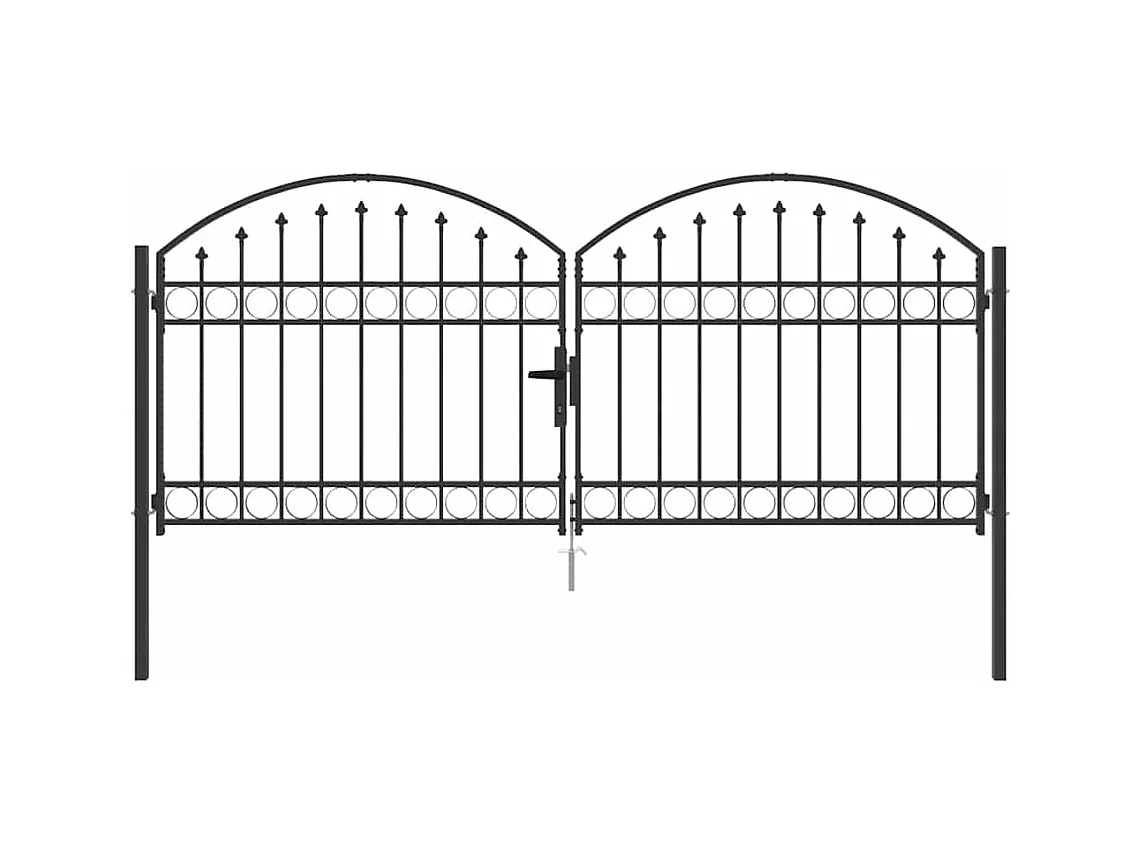 Portail de clôture Autre Gris 300 x 125 cm Acier