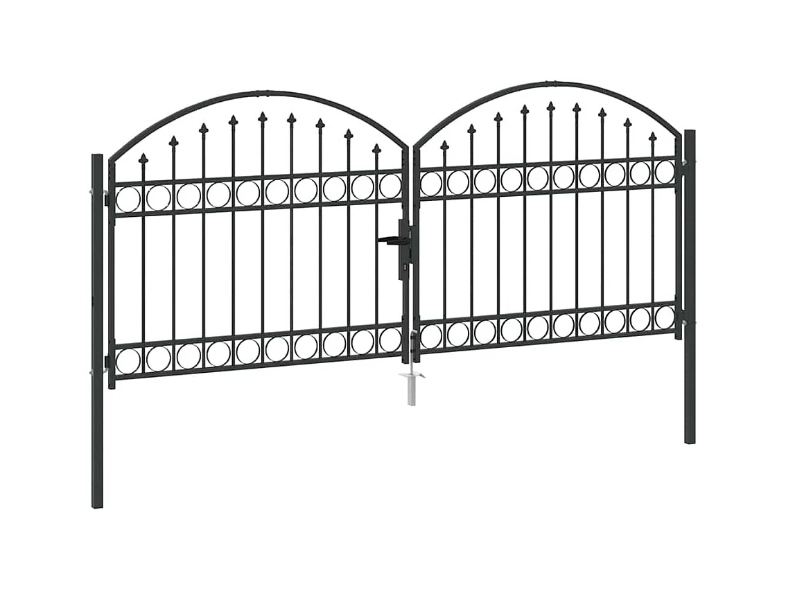 Portail de clôture Autre Gris 300 x 125 cm Acier