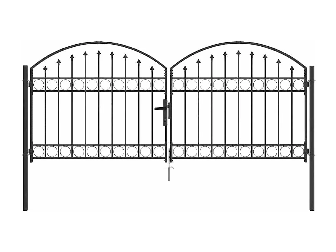 Portail de clôture Autre Gris 300 x 125 cm Acier
