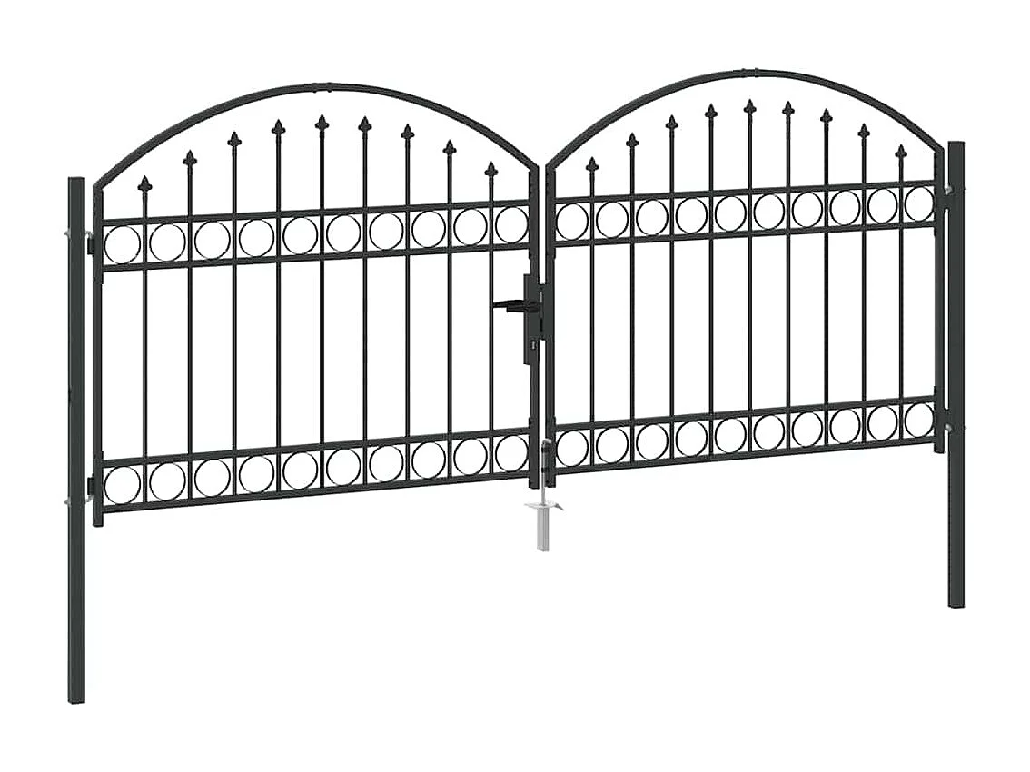 Portail de clôture Autre Gris 300 x 125 cm Acier