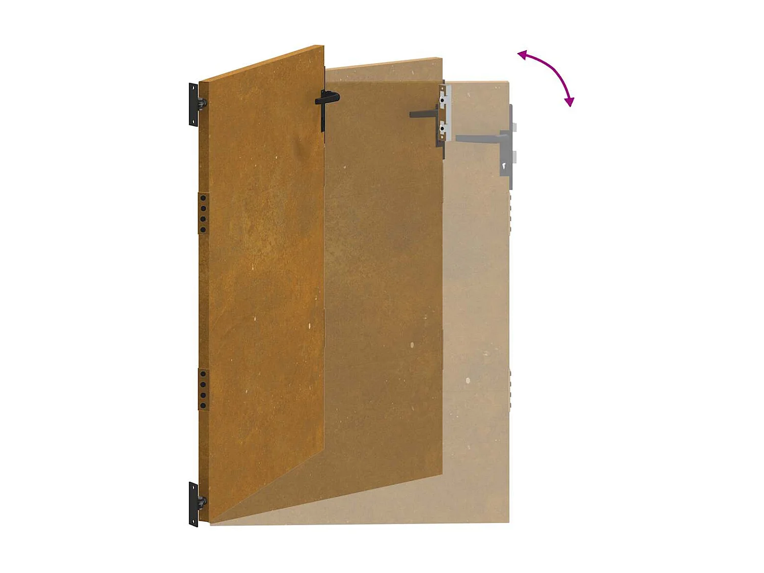 Cancello da giardino 85x125 cm in acciaio corten