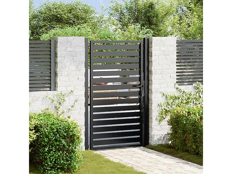 Portail de jardin verrouillable noir 100x150 cm aluminium