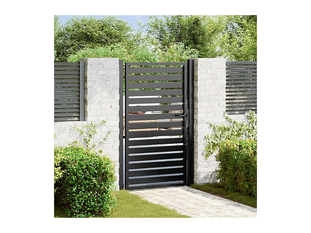 Portail de jardin verrouillable noir 100x150 cm aluminium