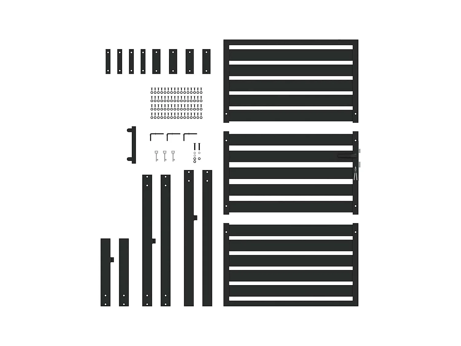 Portail de jardin verrouillable noir 100x150 cm aluminium