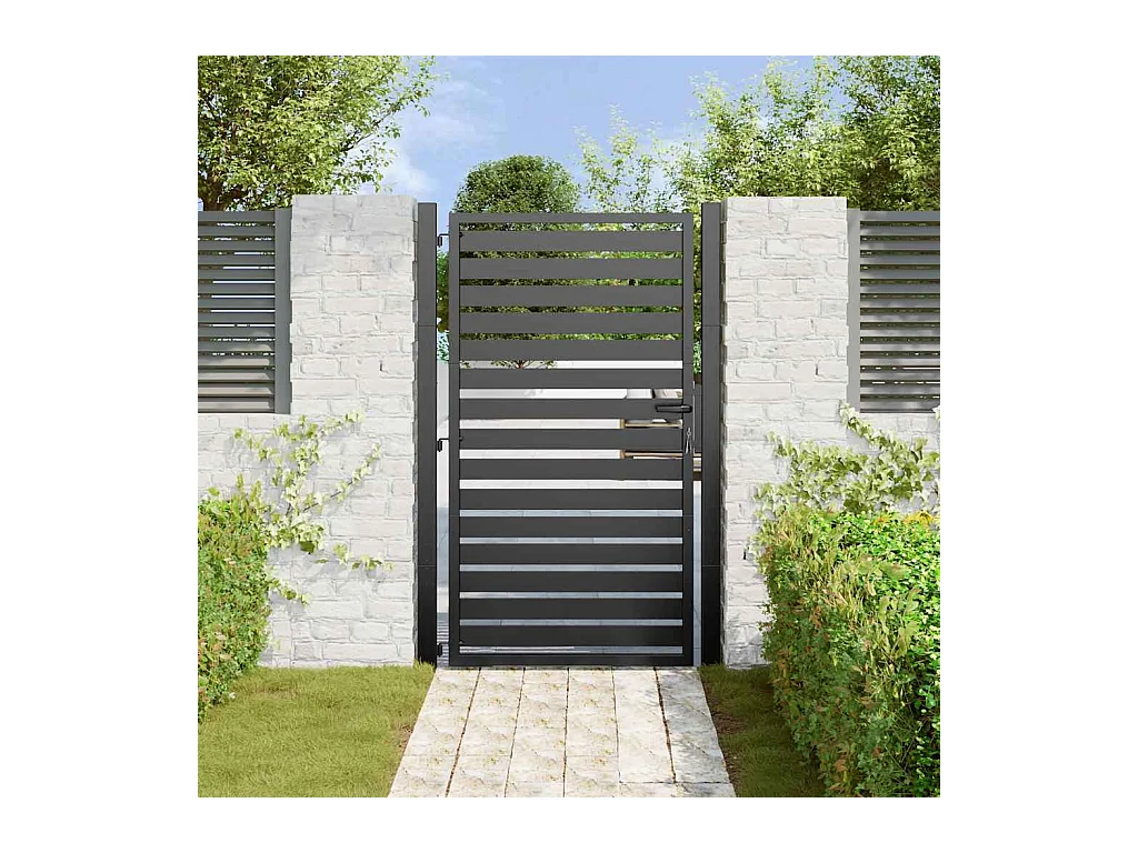 Zwarte afsluitbare tuinpoort 100x150 cm aluminium