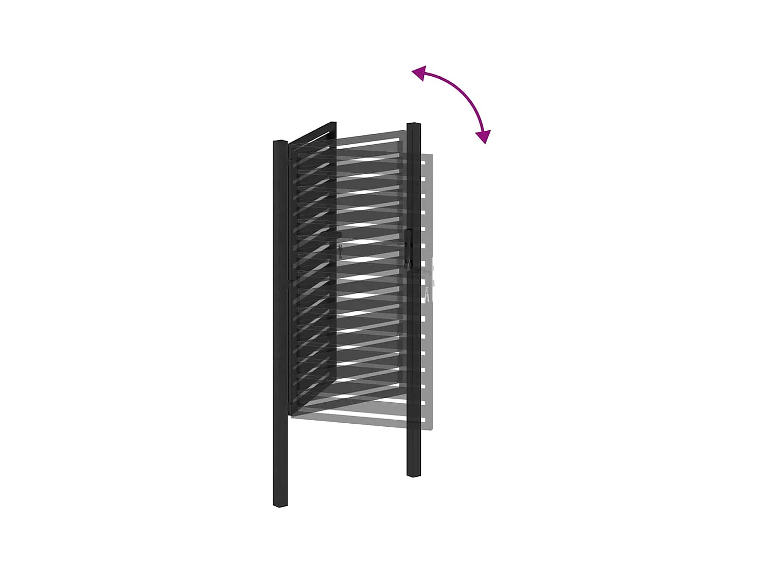 Zwarte afsluitbare tuinpoort 100x150 cm aluminium