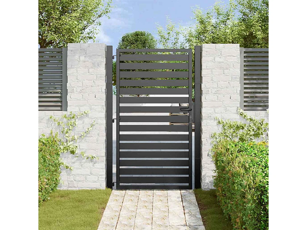 Portail de jardin verrouillable noir 100x150 cm aluminium