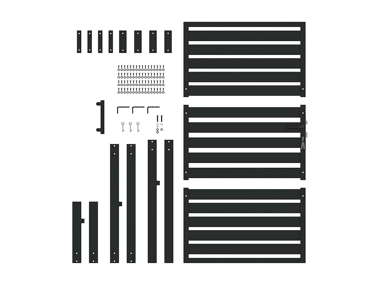 Portail de jardin verrouillable noir 100x150 cm aluminium