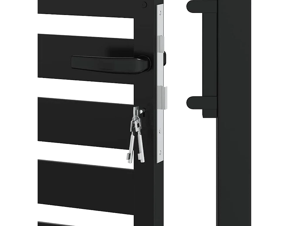 Portail de jardin verrouillable noir 100x150 cm aluminium