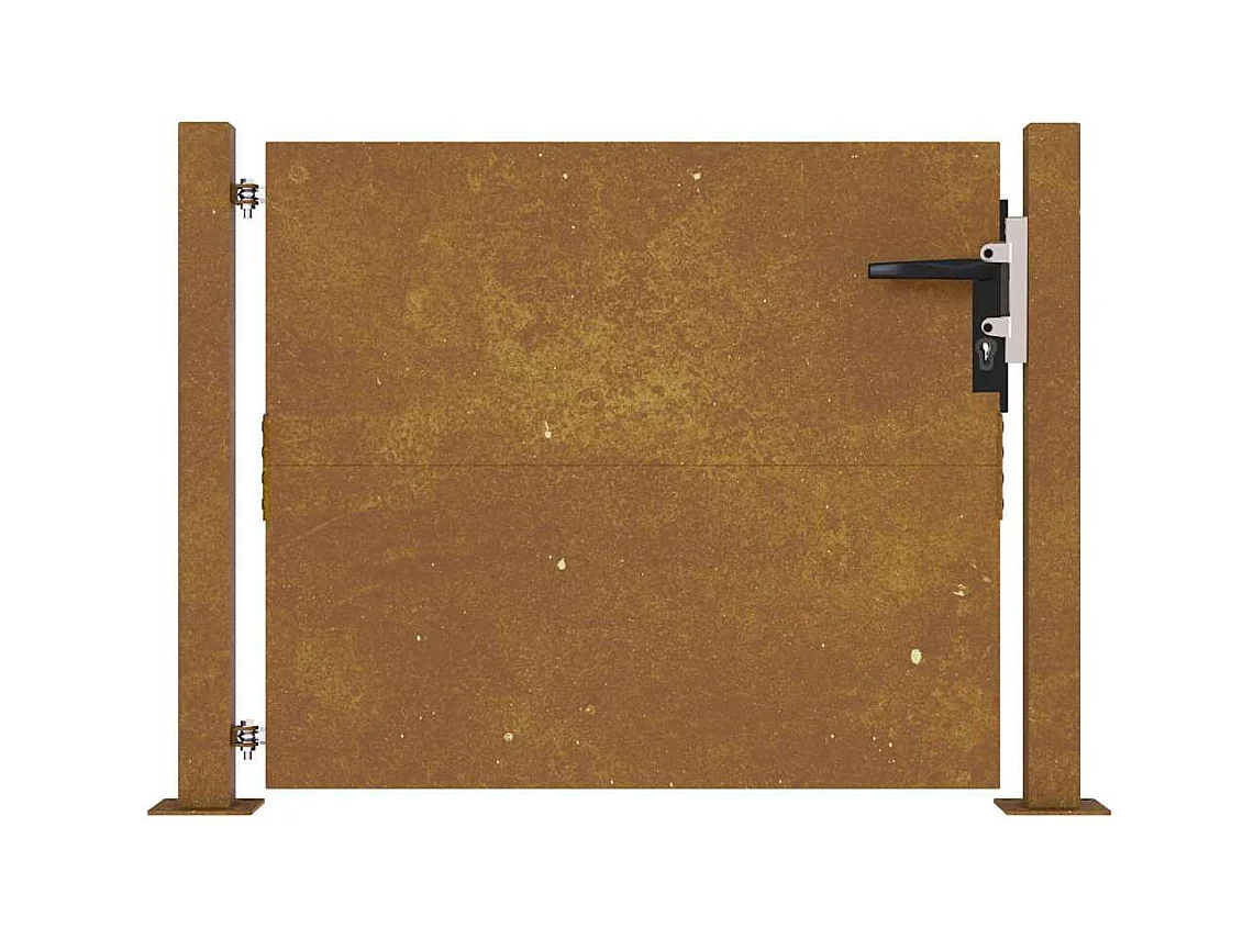 Puerta de jardín de acero corten de 105 x 105 cm.