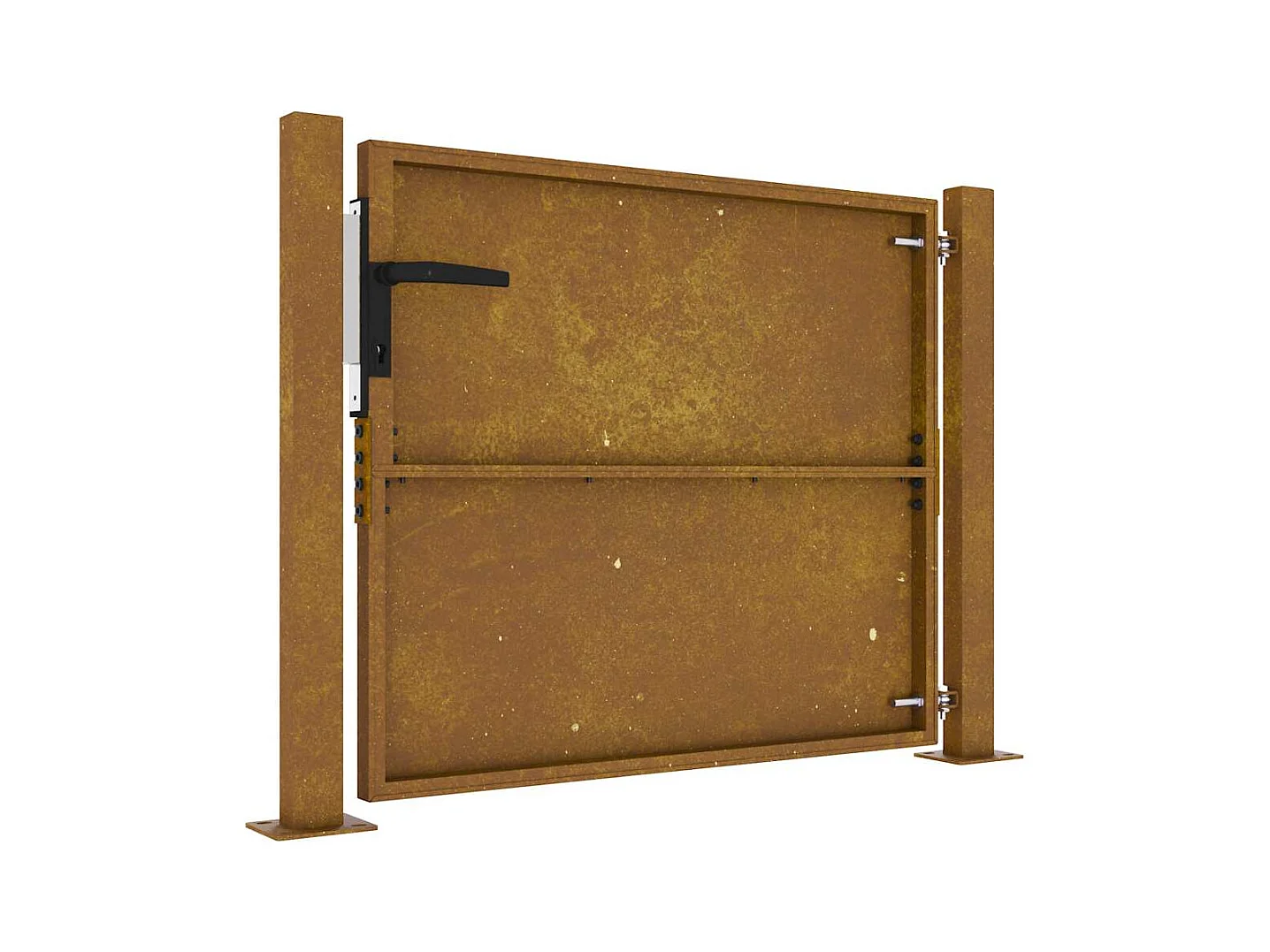 Puerta de jardín de acero corten de 105 x 105 cm.