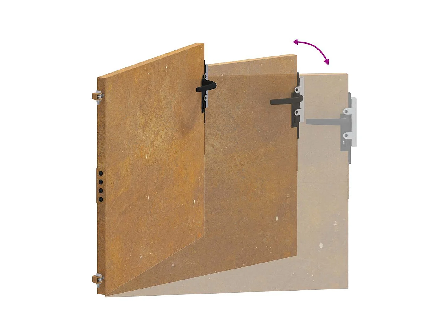 Portail de jardin 105x105 cm acier corten