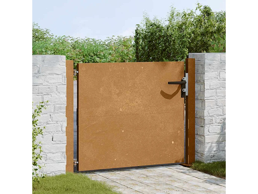 Portail de jardin 105x105 cm acier corten