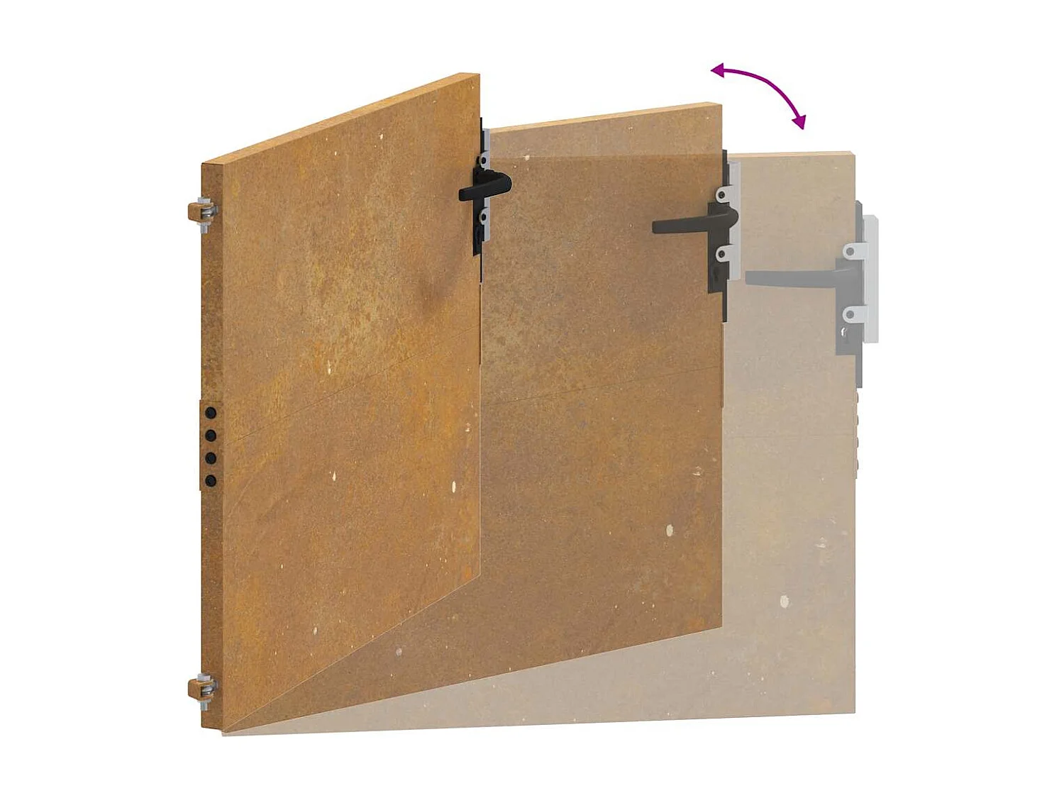 Portail de jardin 105x105 cm acier corten