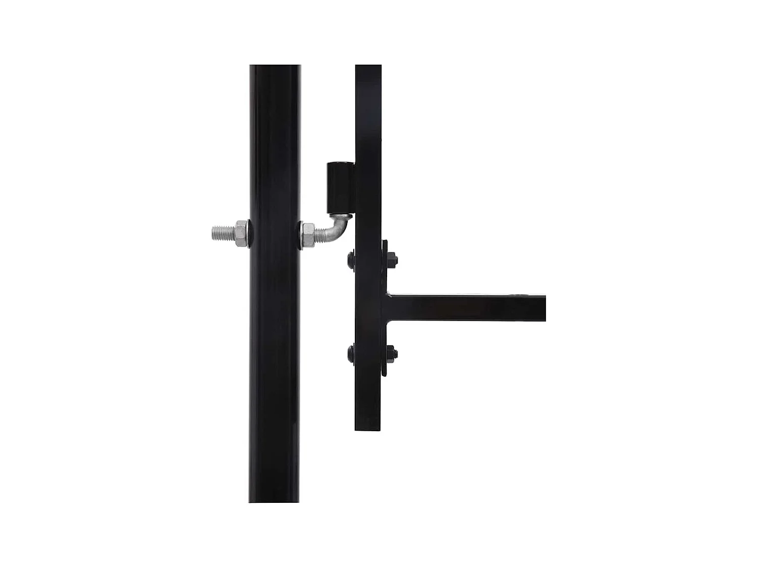 Puerta simple con arco superior de acero 1x1,5 m Negro