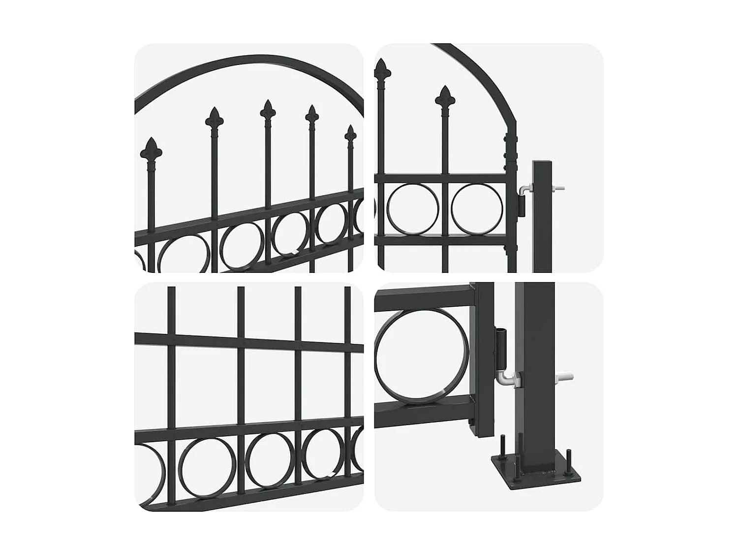 Grijze hekpoort 102 x 200 cm staal