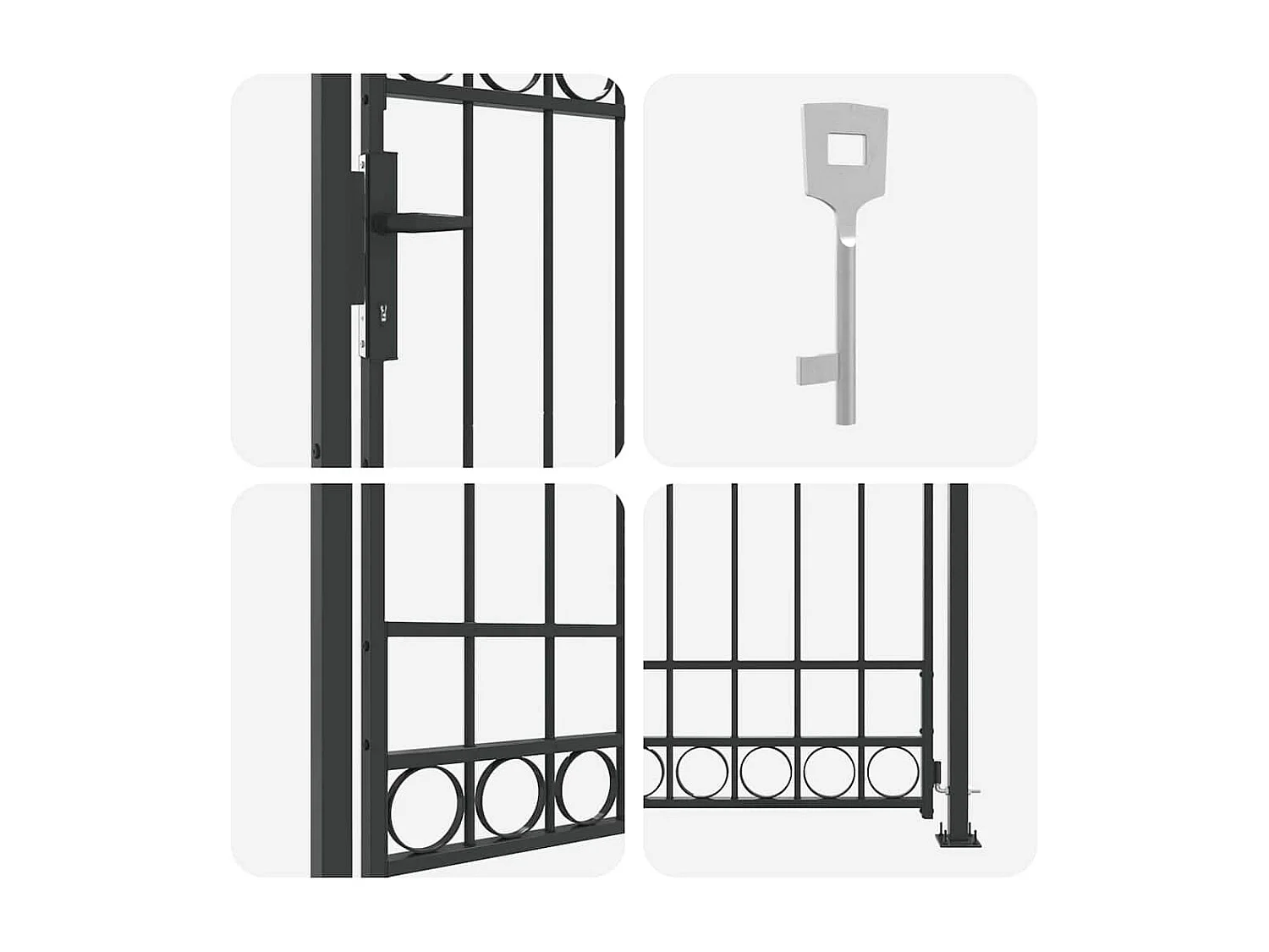 Grijze hekpoort 102 x 200 cm staal