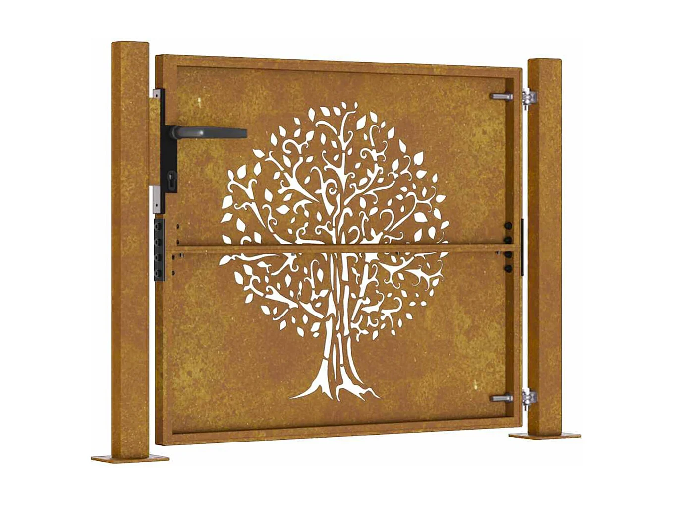 Tuinpoort 105x80 cm cortenstaal boomdesign