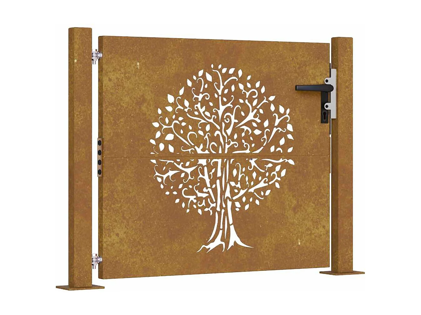 Cancello da giardino 105x80 cm in acciaio corten design albero