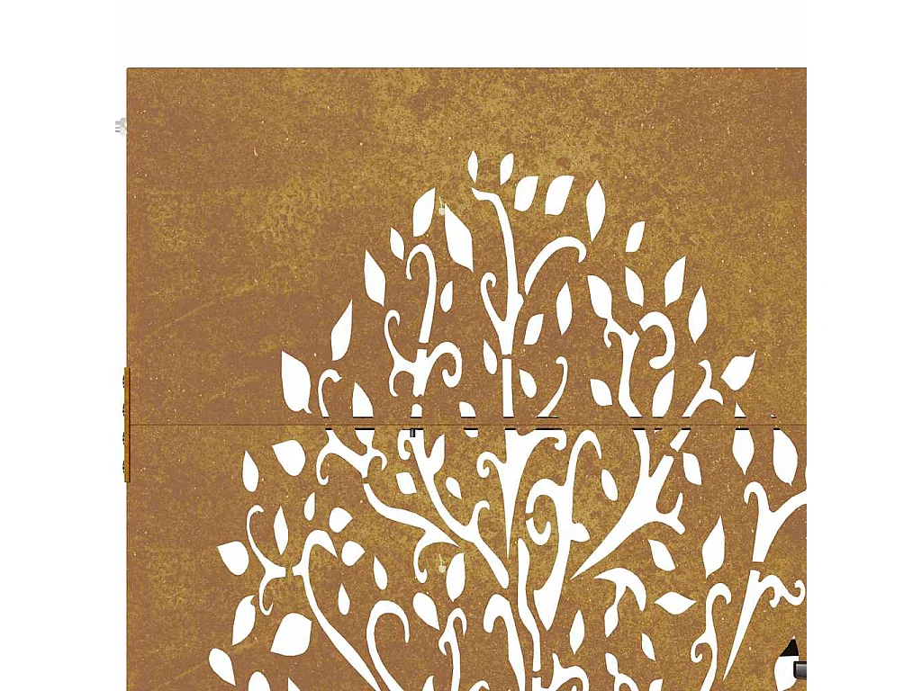 Cancello da giardino 105x80 cm in acciaio corten design albero