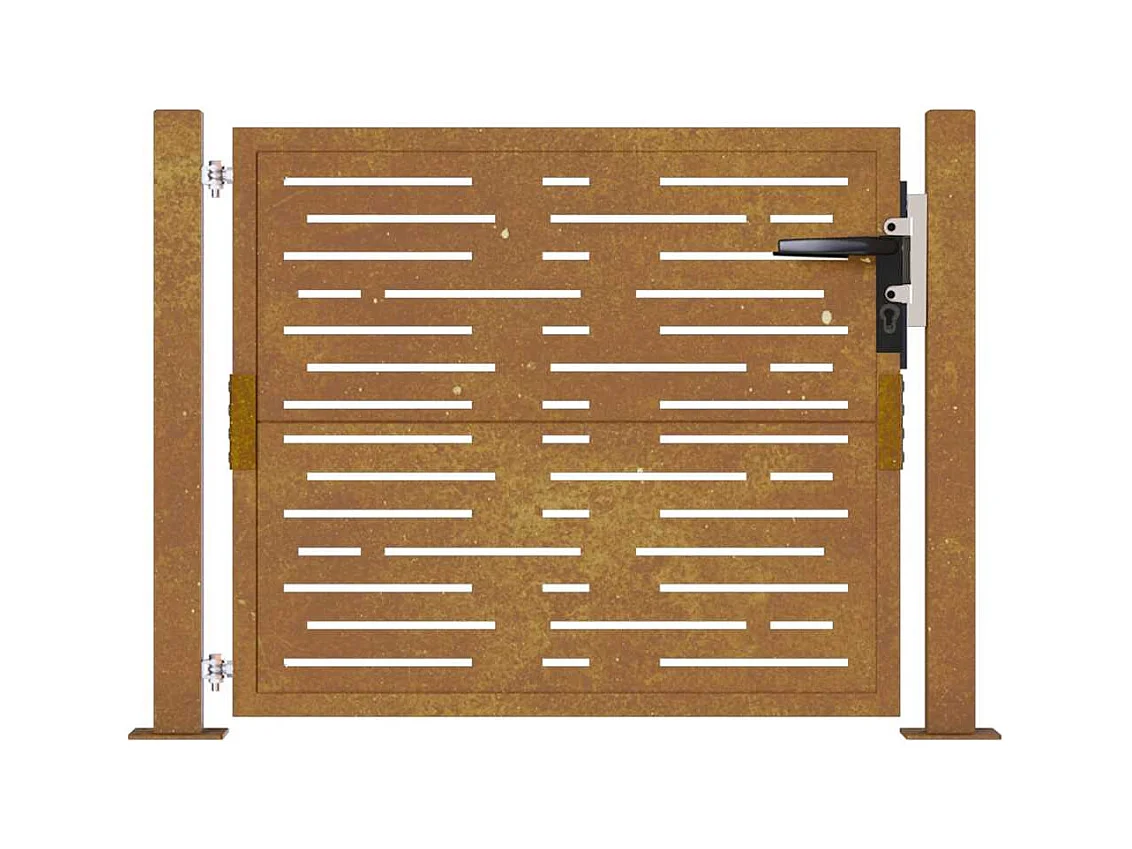 Puerta de jardín 105x105 cm acero corten diseño cuadrado