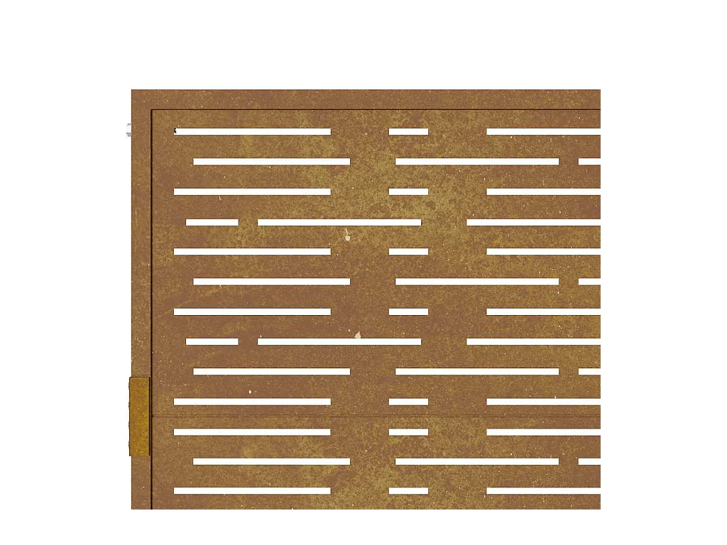 Puerta de jardín 105x105 cm acero corten diseño cuadrado