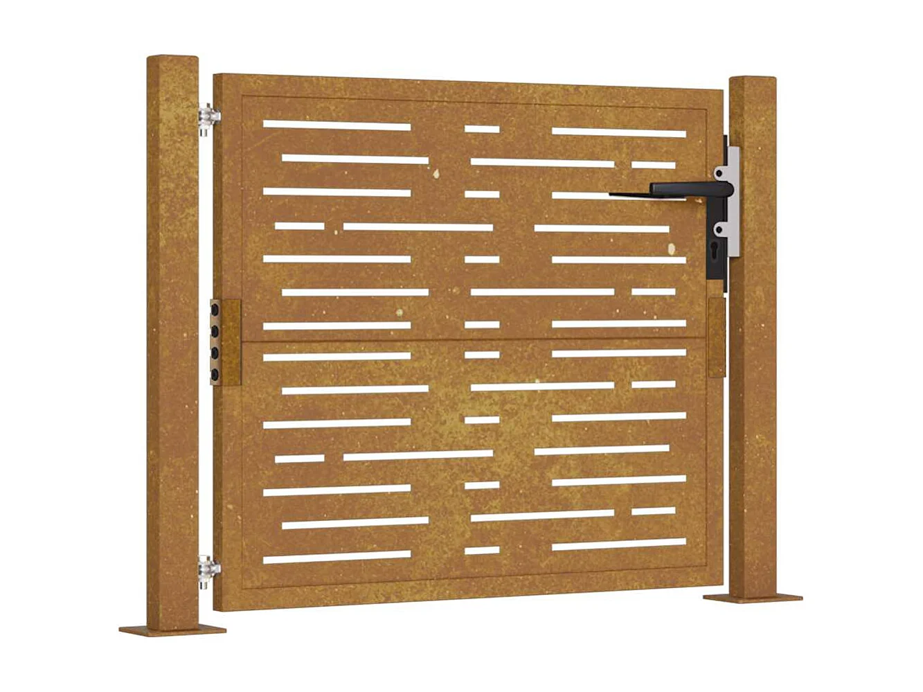 Cancello da giardino 105x105 cm in acciaio corten design quadrato