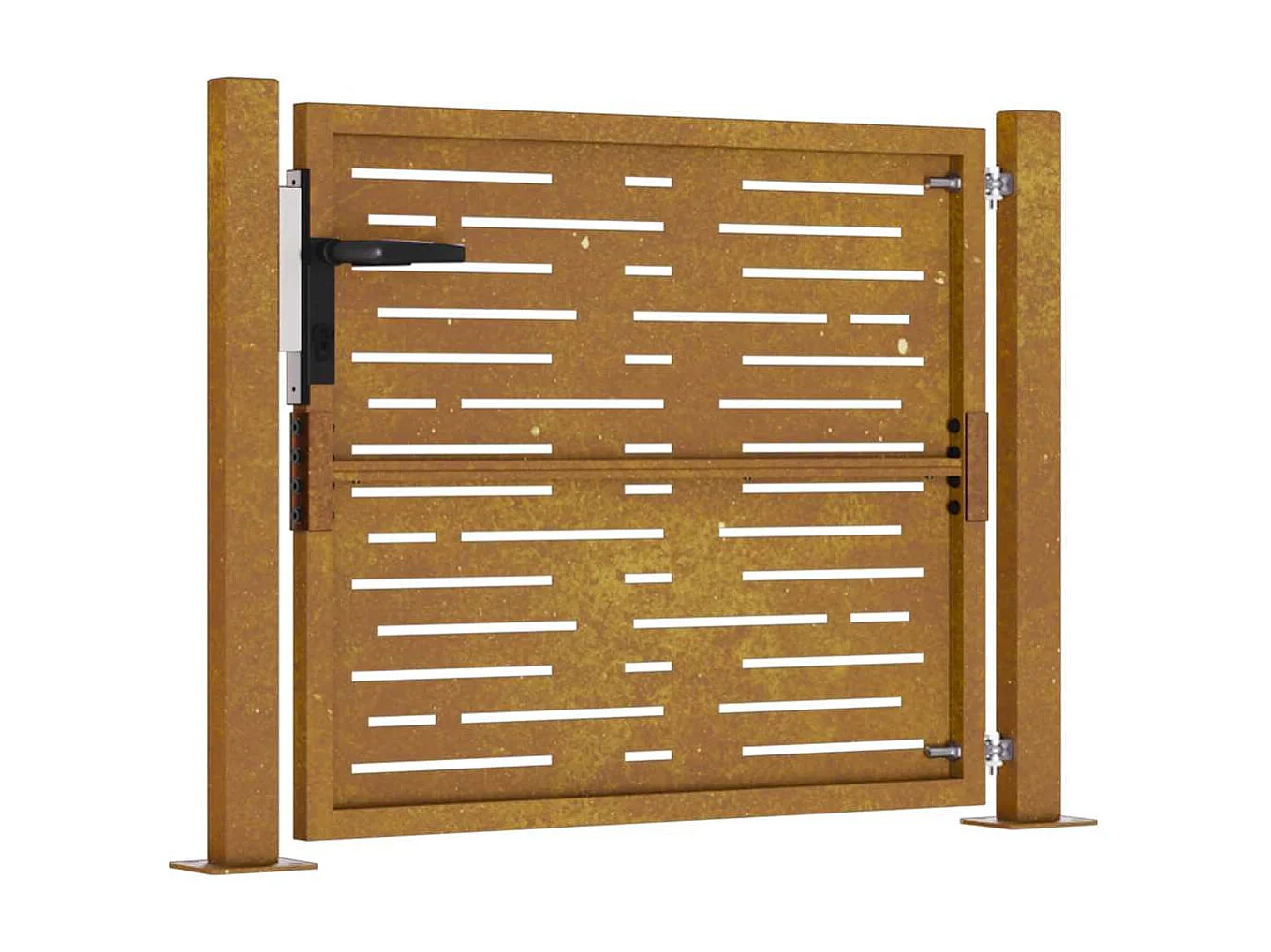 Cancello da giardino 105x105 cm in acciaio corten design quadrato