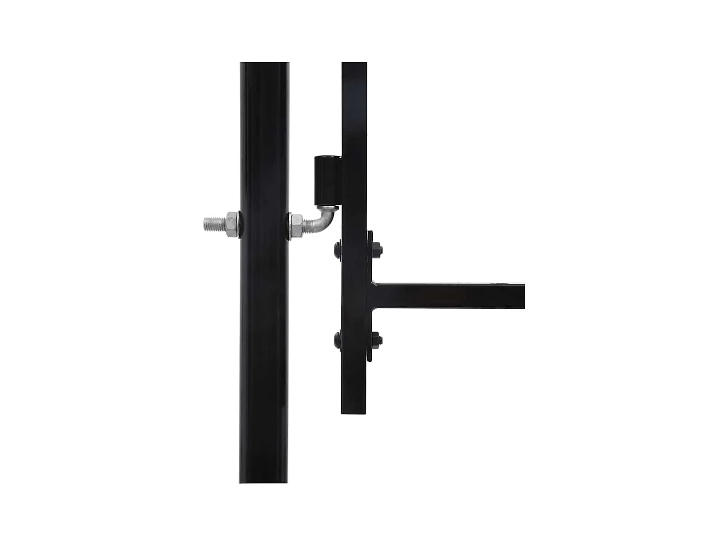 Portillon simple porte avec dessus à pointe Acier 1x1,75 m Noir