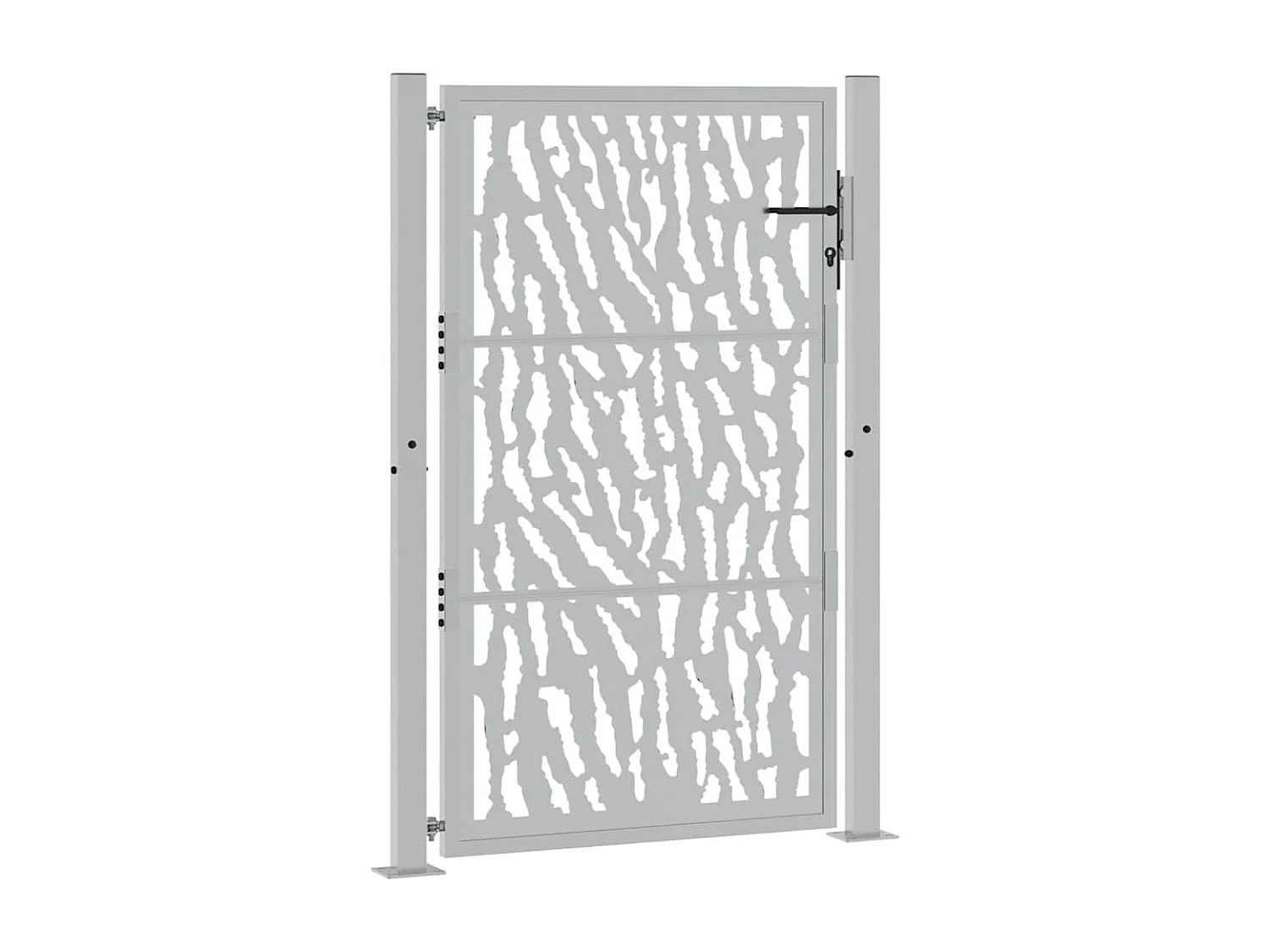 Puerta de jardín de acero resistente a la intemperie con diseño de tracería