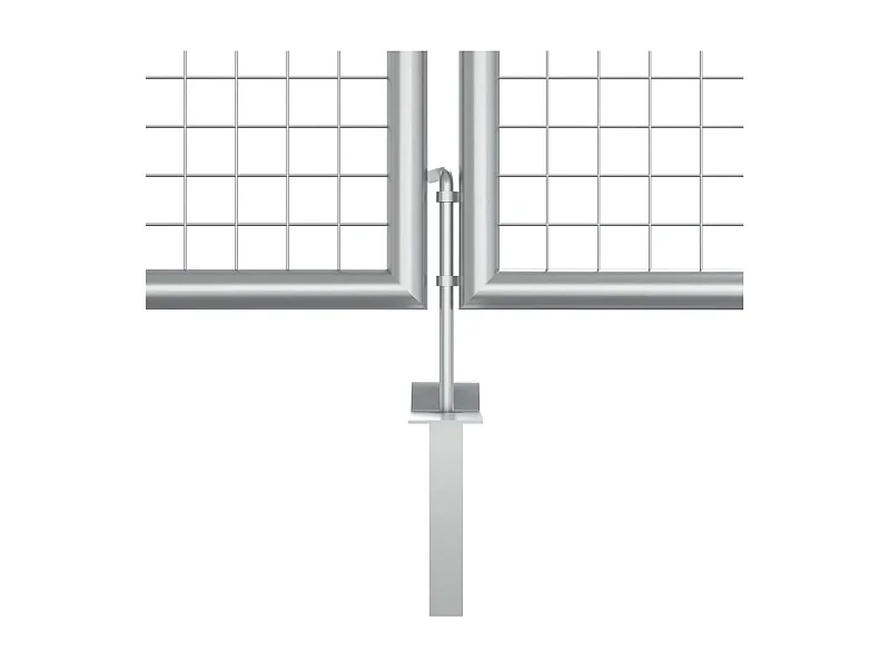 Puerta de jardín de acero galvanizado 415 x 125 cm color plata