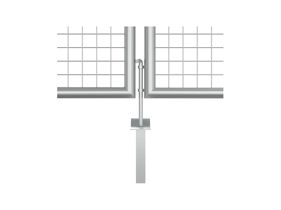Portail de jardin en acier galvanisé 415 x 125 cm Argent