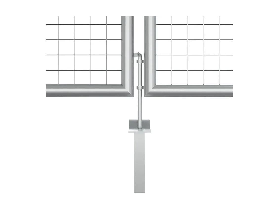 Portail de jardin en acier galvanisé 415 x 125 cm Argent
