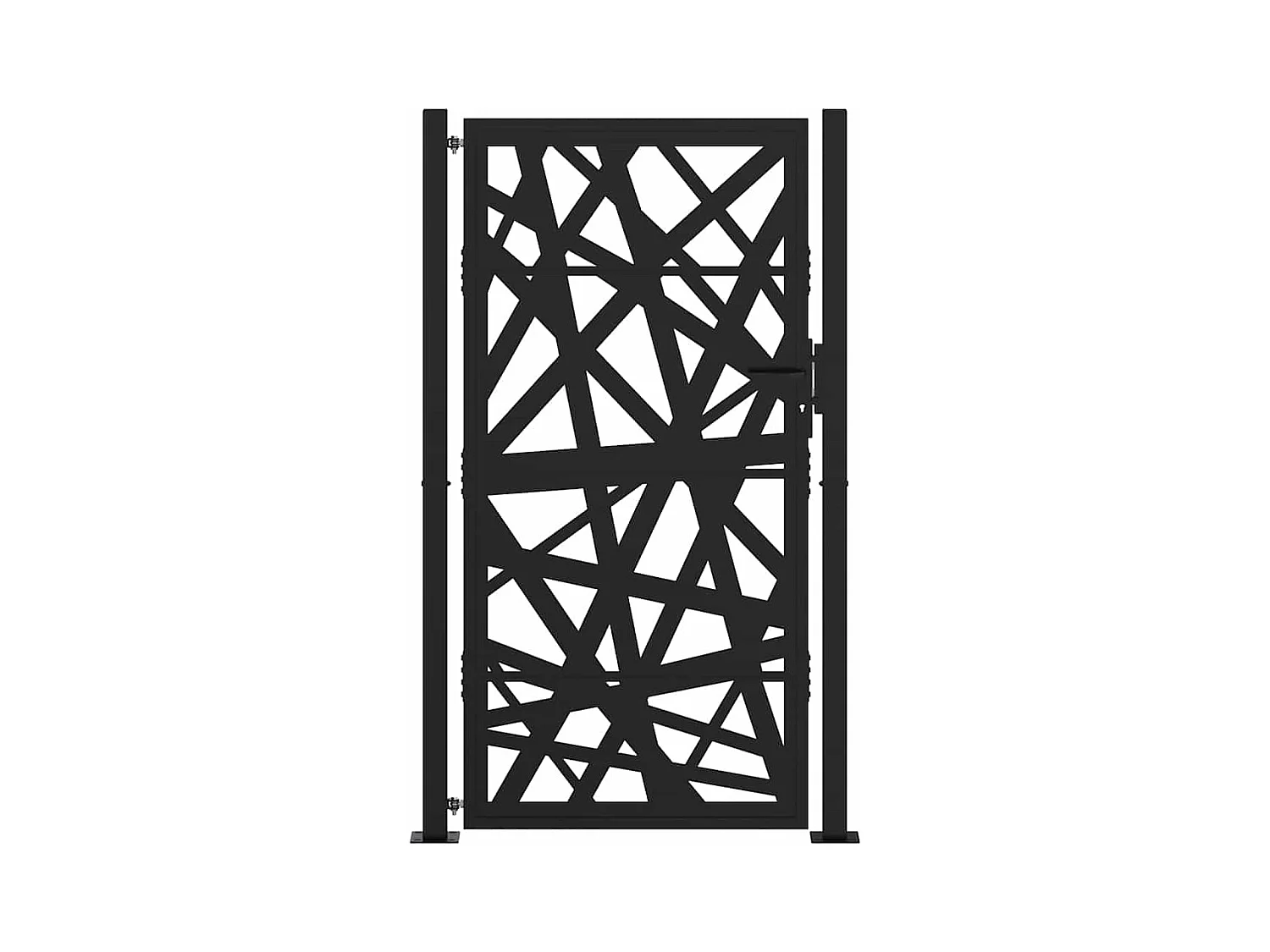 Puerta de jardín negra 105x180 cm acero diseño ligero