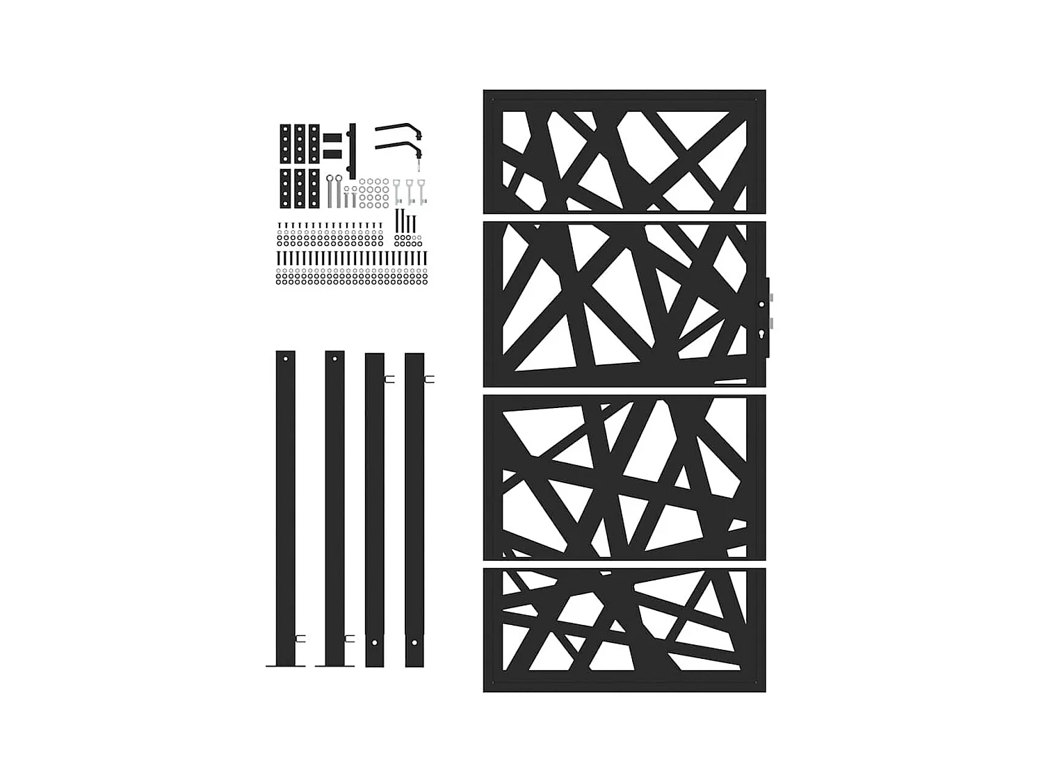 Puerta de jardín negra 105x180 cm acero diseño ligero