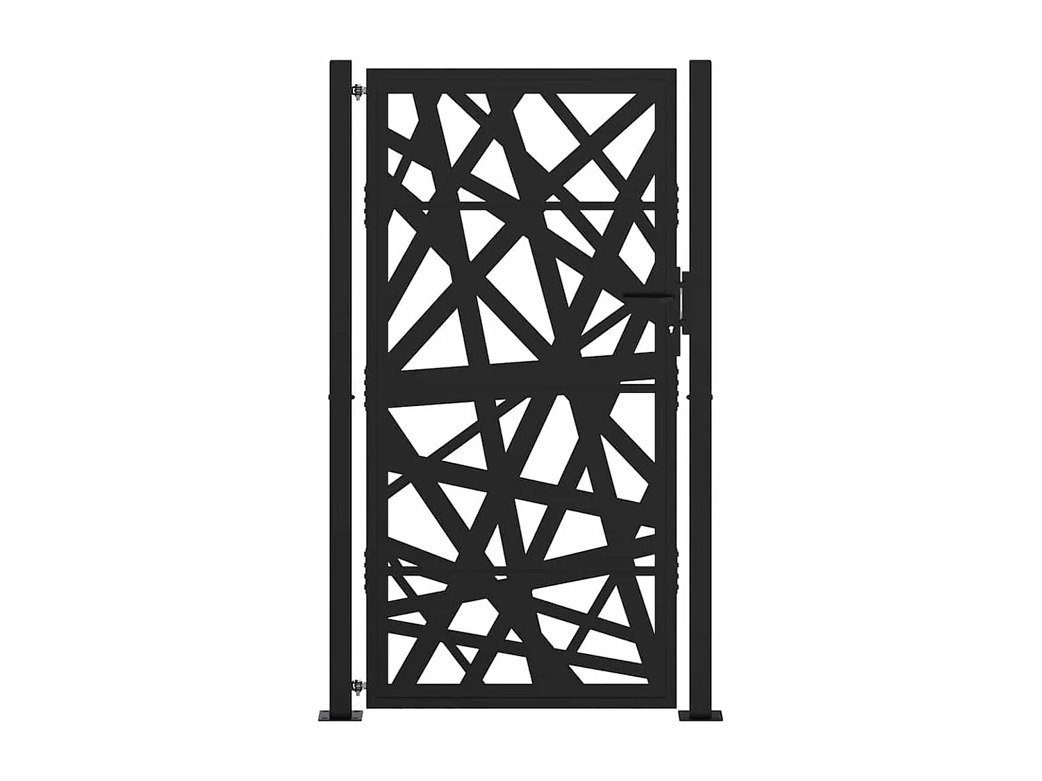 Puerta de jardín negra 105x180 cm acero diseño ligero