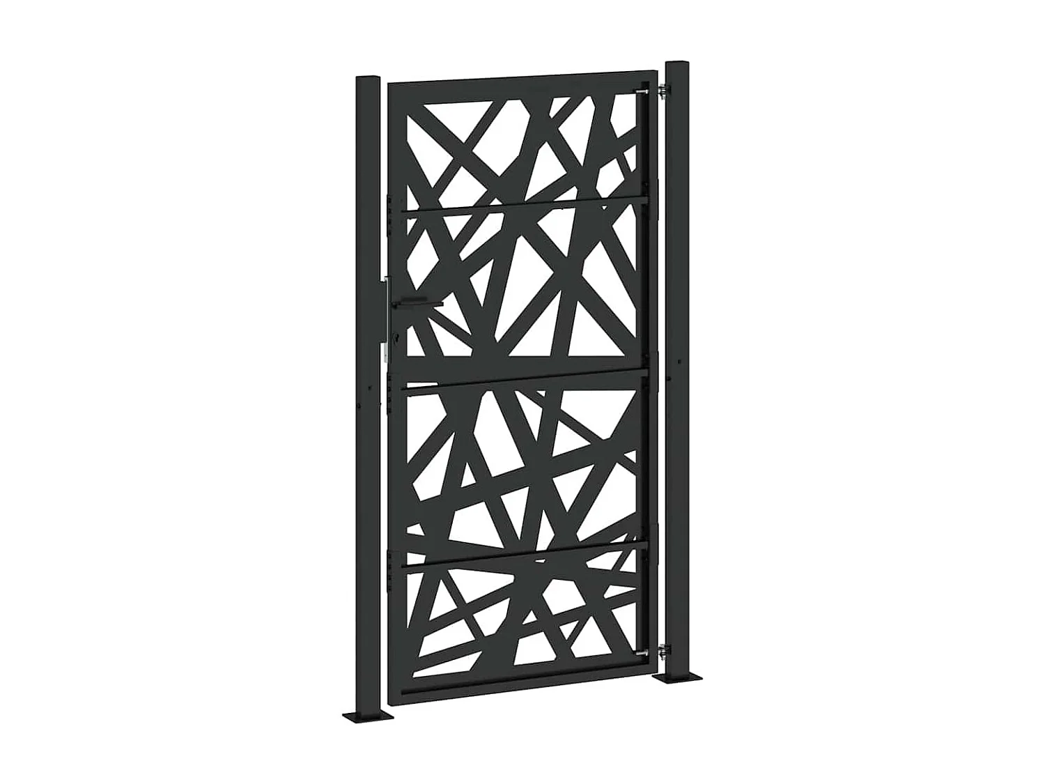 Puerta de jardín negra 105x180 cm acero diseño ligero